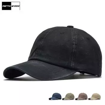Ретро однотонная мягкая летняя бейсболка для мужчин, летняя кепка унисекс, женская шляпа Snapback, кепка дальнобойщика, шляпы для папы 56-60cm чёрный