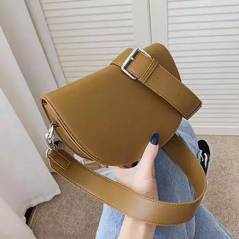 Ретро однотонная седельная сумка, высококачественные кожаные сумки на плечо для женщин, новинка 2024 года, простая женская сумка через плечо, дизайнерские сумки кофейный