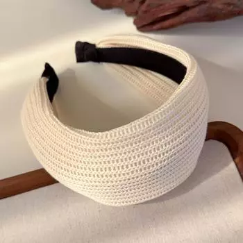 Ретро однотонная шерстяная вязаная повязка на голову с широкими полями для женщин, модный темпераментный обруч для волос, женская вечериночная повязка для волос, аксессуары
