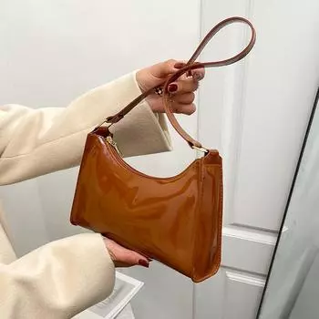 Ретро однотонная сумка из искусственной кожи через плечо, сумка через подмышку, женские модные сумки, повседневные кошельки, женские сумки через плечо чёрный