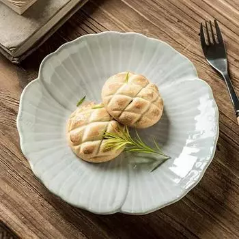 Ретро однотонные керамические тарелки креативные нестандартные десертные закуски тарелки вкусные блюда обеденная тарелка изысканная домашняя посуда