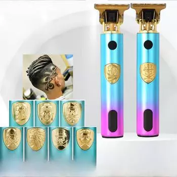 Ретро Oil Head Carving электрические машинки для стрижки волос - моющийся мужской триммер для бритья Buddha head digital display