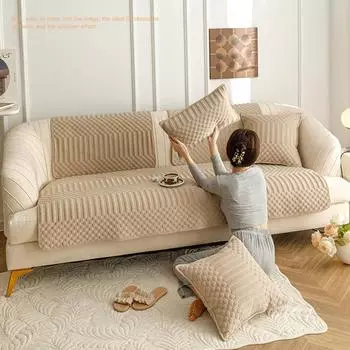 Ретро осенне-зимняя подушка для дивана, плюшевая простая утолщенная теплая наволочка, чехол для дивана на четыре сезона 70*70cm