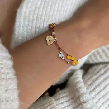 Ретро османтус кулон бисерный браслет модный плетеный шнур многослойный звездный браслет женский подарок