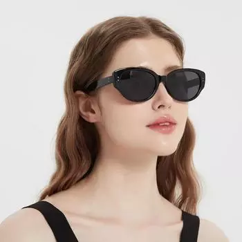 Ретро овальные очки «кошачий глаз» Y2K в тренде 2024 года, популярные и модные уличные солнцезащитные очки для мужчин и женщин, новые спортивные солнцезащитные очки в стиле панк чёрный