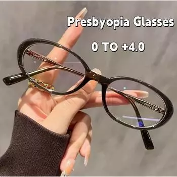 Ретро овальные очки для чтения с небольшой оправой, защищающие от синего света, сверхлегкие очки с высоким разрешением для людей среднего и пожилого возраста 1.5 чёрный