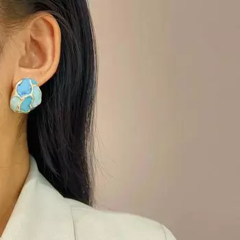 Ретро овальные разноцветные эмалевые серьги-капли геометрической формы модные нерегулярные женские серьги ювелирные изделия