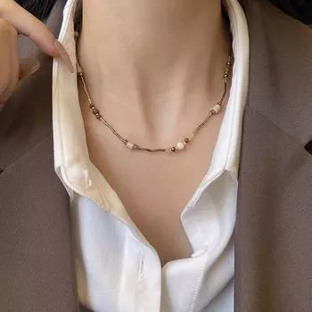 Ретро-ожерелье из бисера для женщин в этническом стиле, ожерелья на ключицу, осенне-зимние модные украшения на шею, женские аксессуары золотой