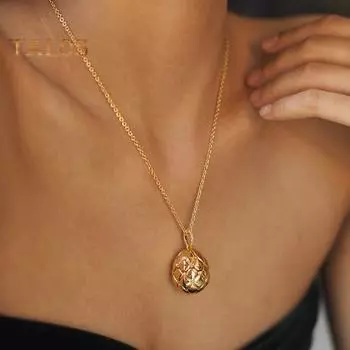 Ретро-ожерелье в средневековом стиле, подвеска в виде пасхального яйца с кубическим цирконием Love, ключичная цепочка, подарок на День святого Валентина, Пасху, День матери золотистый