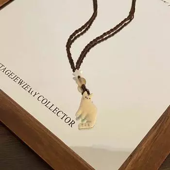 Ретро-ожерелье в стиле меньшинств с изображением кошки в корейском стиле, небольшое украшение на ключицу Style B
