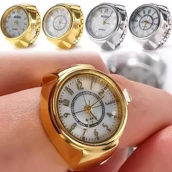 Ретро-панк кварцевые часы на палец кольцо для женщин мужчин пара колец цифровые часы эластичный эластичный браслет на палец кольца часы 2.5cm