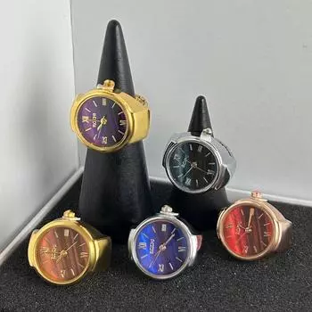 Ретро панк сплав палец кольцо для часов для женщин мужчин пара кольца цифровые часы эластичные эластичные кольца для пальцев ювелирные часы красный