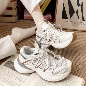 Ретро Париж шоу ноги маленькая платформа папы обувь женская новинка 2025 весна и осень легкий увеличивающий рост универсальная спортивная обувь 35