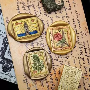Ретро печать Художественные штампы DIY Подарочный конверт Восковая печать Поздравительная открытка Подарки Свадебные приглашения Украшения
