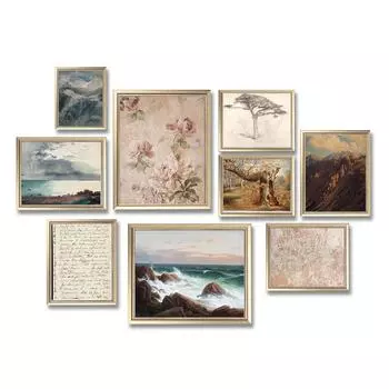 Ретро пейзаж, настенное искусство, винтажный постер и принт, морской пейзаж, океан, скандинавская цифровая картина маслом на холсте для гостиной, домашний декор 21x30cm No Frame