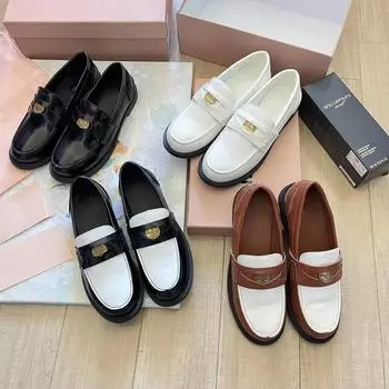 Ретро Пенни значок Лоферы Женские Металлические Украшения Slip-on Flats Женская Обувь Весна Осень Обувь 35 коричневый