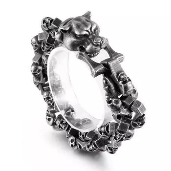 Ретро Персонализированный Хэллоуин Призрачная Голова Титановая Сталь Модный Мужской Мотоциклетный Браслет 240*18mm