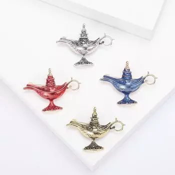 Ретро персонализированная волшебная лампа моделирующая брошь креативная мужская и женская одежда аксессуары булавка красный