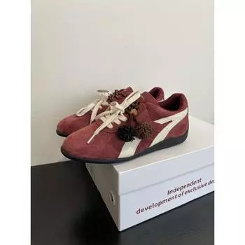 Retro pine cone shoes women s autumn new racing shoes red casual board shoes tide 35