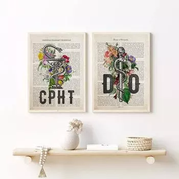 Ретро-плакат с изображением мозга, медицинская карьера, холст, картина, печать, винтажная настенная картина для клиники, больницы, украшения, выпускной, подарок, без рамки 21*30cm No Frame