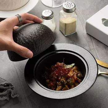 Ретро Планета Креативные керамические обеденные тарелки с рисунком из камня для ресторана, демонстрационная тарелка