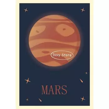 Ретро Планеты Солнечной Системы Венера Марс Уран Постер Принт Холст Живопись Астрономия Настенное Искусство Картина для Гостиной Домашний Декор 21cm30cm NoFrame