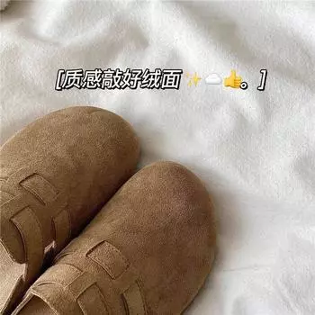 Retro platform Boken shoes women s 2025 spring new one-pedal bag head half slippers versatile lazy slippers outer wear 35 хаки