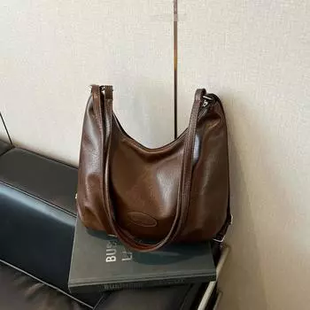 Retro pleated large-capacity bag women s new multi-functional backpack casual commuter versatile shoulder bag