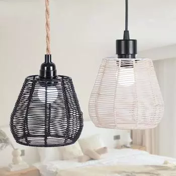 Ретро плетеный абажур имитация виноградной лозы бумажная веревка чехол для лампы подвесная люстра абажур светильник аксессуары домашний декор бежевый