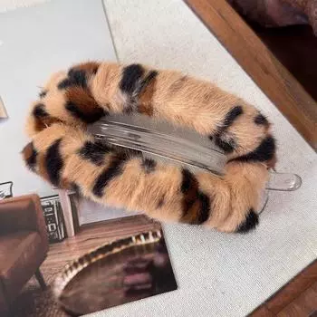 Ретро Плюшевый Зажим-краб Леди Осень Зима Большая Заколка для волос для Женщин Квадратная Широкая Акриловая Заколка Зажим-уточка Модный Головной убор