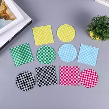 Ретро подставка в виде шахматной доски, тонкая работа, стильная акриловая теплоизоляционная защита для стола, украшение для дома Round