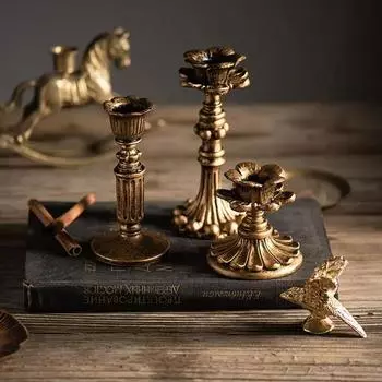 Ретро подсвечник смоляной подсвечник бра ностальгический антикварный французский подсвечник подставка домашний декор реквизит для фотосъемки