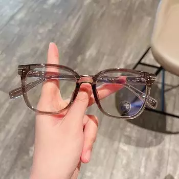 Ретро полигональная однотонная TR90 холодно-коричневая прозрачная оправа для очков с регулируемой защитой от синего света