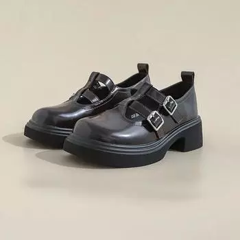 Ретро-полые кожаные туфли с пряжкой на танкетке для женщин, дизайнерская удобная женская обувь, модная роскошная женская обувь Мэри Джейн 35