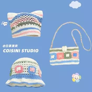 Ретро полые вязаные цветочные панамы ручной работы женские весенние и осенние модные теплые шапки-бини для показа лица маленькие милые пуловеры 56-58cm