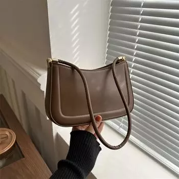 Ретро популярная в этом году сумка женская сумка 2024 новый тренд мода повседневная однотонная текстура подмышками модная женская сумка белый