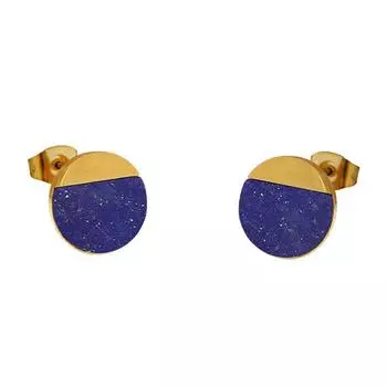 Ретро Популярный Сращивание Цвет Натуральный Камень Ожерелье Геометрические Круглые Серьги Комплект