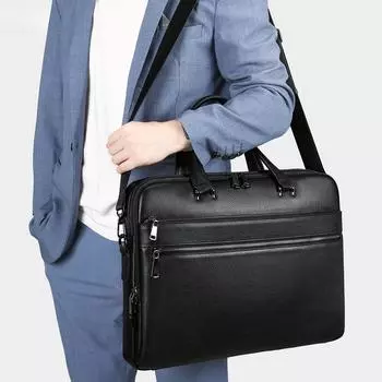 Ретро-портфель, мужская сумка из натуральной кожи на одно плечо, горизонтальная сумка через плечо, высококачественный стиль, деловая мода, большая вместимость small