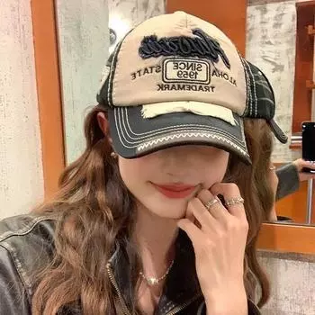 Ретро-потертая бейсболка мужская весенне-летняя универсальная пара, маленькая кепка с козырьком для женщин ins tide Adjustable-1959