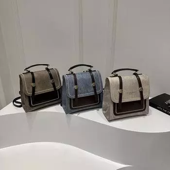 Ретро Повседневная Маленькая Сумка Женский Студенческий Рюкзак Для Школьных Уроков Летняя Новая Модная Тенденция Сумка На Плечо