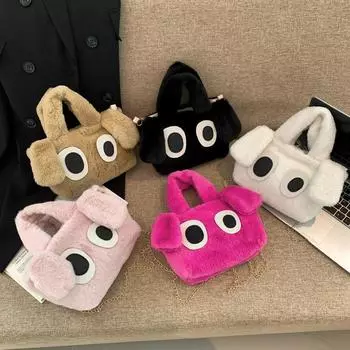 Ретро Повседневная плюшевая сумка через плечо для женщин Простая и модная сумка через плечо для женщин Осенняя новая модная квадратная сумка