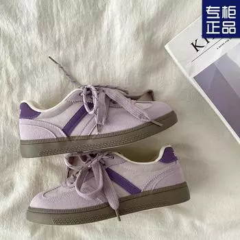 Ретро повседневная спортивная обувь нишевый дизайн чувство плоской подошвы немецкие кроссовки женские весна 2025 новые уродливые милые большие головные уборы 35