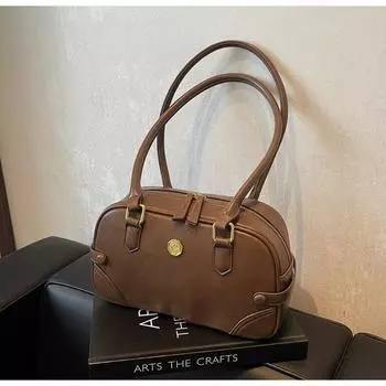 Ретро повседневная сумка через подмышку женская 2024 новая универсальная модная сумка-подушка нишевая высококачественная сумка через плечо чёрный