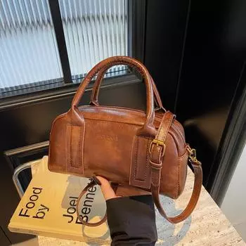 Ретро Повседневная сумка женская зимняя простая сумка для подмышек модная универсальная сумка через плечо 24*11*12 коричневый