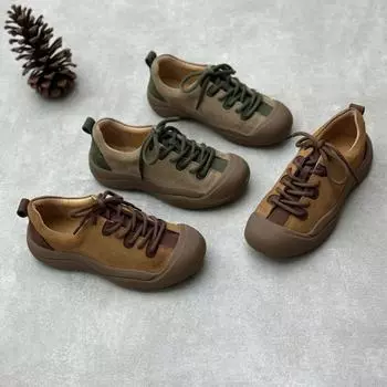 Ретро повседневные кожаные туфли-одиночки спортивные туфли с круглым носком и низким верхом из мягкой коровьей кожи 35 серый