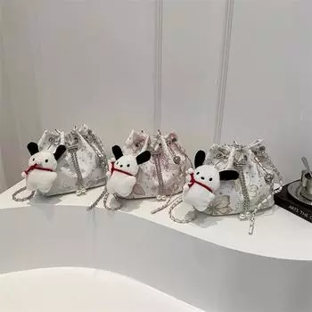 Ретро Повседневный Принт Бабочки Модная Высококачественная Сумка-ведро для женщин Новая Нишевая Простая Модная Сумка через Плечо Without pendant