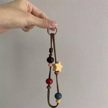 Ретро пятиконечная звезда бисерный ремешок для мобильного телефона анти-потеря ремешок для ключей сумка подвески рюкзак подвесные украшения подарки one size