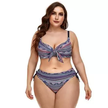 Ретро принт бикини женские купальники сексуальный комплект бикини с эффектом пуш-ап плюс размер купальники из двух предметов купальные костюмы пляжная одежда