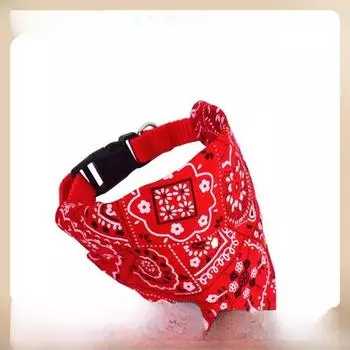 Retro Print Pet Collar with Retractable Triangular Bandage S 1.0cm