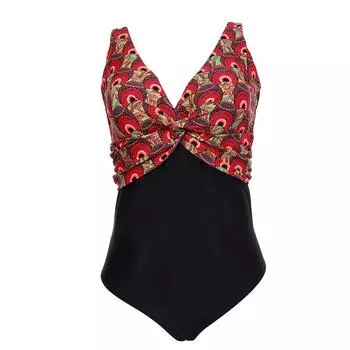 Ретро принт плюс размер купальники для женщин цельный купальник пляжная одежда бразильский женский пляжный купальный костюм 5XL-9XL